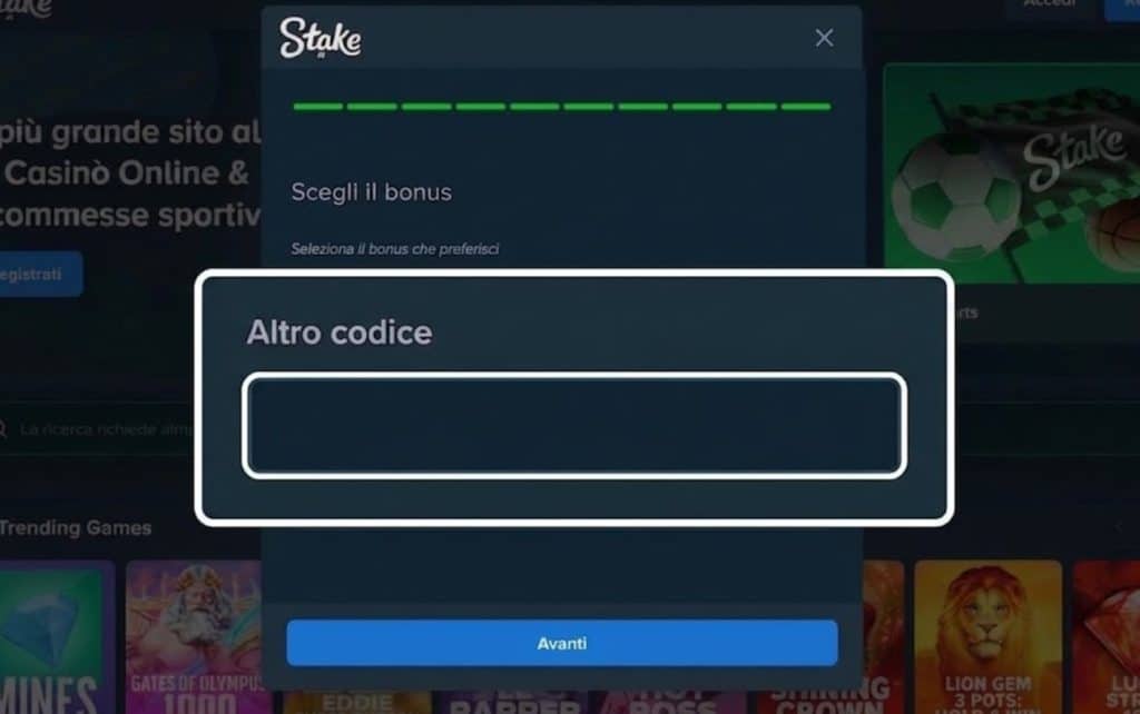 codice promo stake